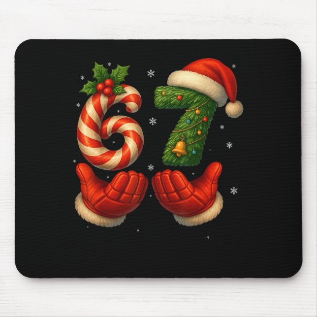 Alfombrilla De Ratón 67 Hockey Hands Funny Christmas Meme Santa  (Frente)