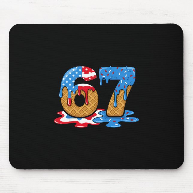Alfombrilla De Ratón 67 Ice Cream Drip Meme Funny Six Seven Gen Alpha S (Frente)