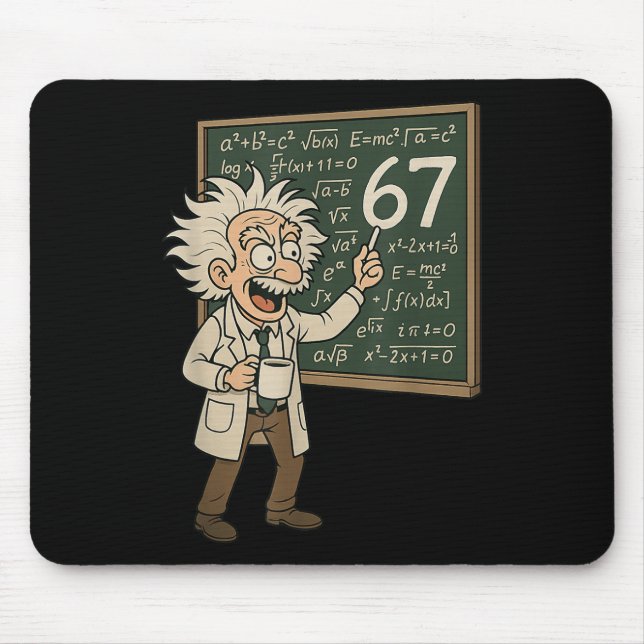 Alfombrilla De Ratón 67 Math Meme Funny Professor Genius Chalkboard  (Frente)