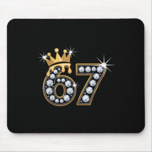 Alfombrilla De Ratón 67 Meme Corona de Lujo Goteo Elegante Real Seis Si