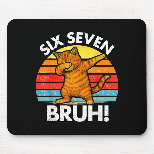 Alfombrilla De Ratón 67 Meme Dabbing Cat Six Seven 6 7  (Frente)