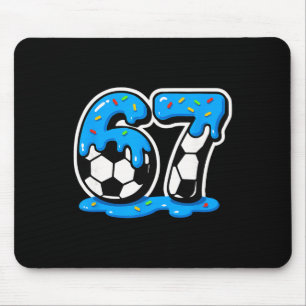 Alfombrilla De Ratón 67 Meme de fútbol con goteo de helado y cerebro po