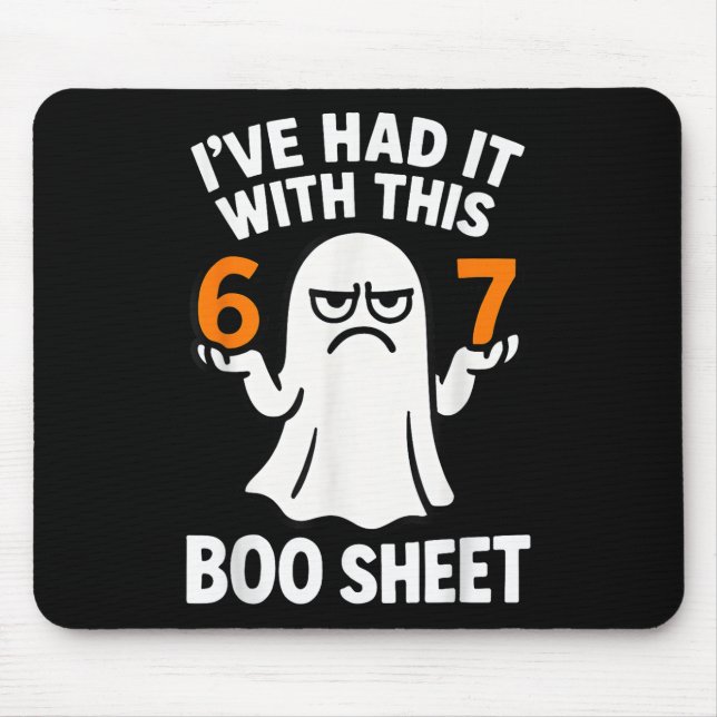 Alfombrilla De Ratón 67 Meme Disfraz de Halloween 6 7 Funny Boo Sheet S (Frente)