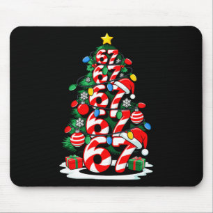 Alfombrilla De Ratón 67 Meme Divertido Seis Siete Luces De Navidad Árbo