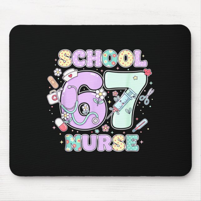Alfombrilla De Ratón 67 Meme Funny School Nurse Six Seven Meme Boys Gir (Frente)