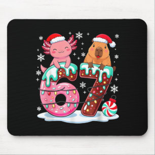Alfombrilla De Ratón 67 Meme Kawaii Axolotl Capybara Navidad Helado Cre