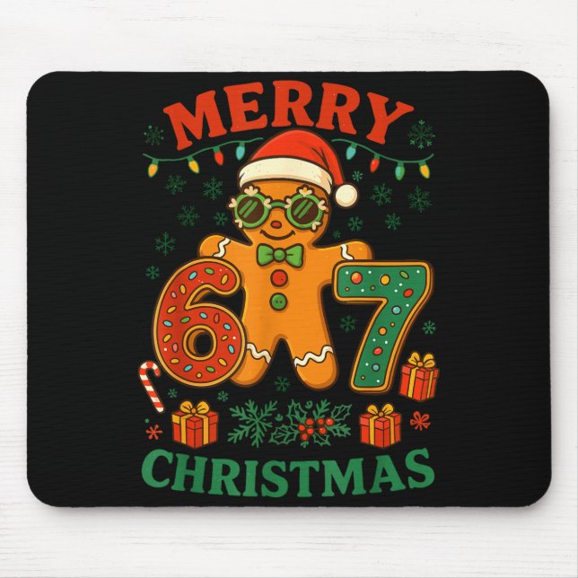 Alfombrilla De Ratón 67 Meme Six Seven 6 7 Meme Funny Christmas Gingerb (Frente)