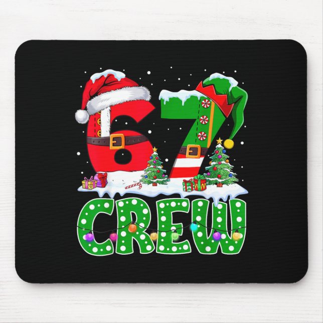 Alfombrilla De Ratón 67 Meme Six Seven Christmas Crew Xmas Lights Famil (Frente)