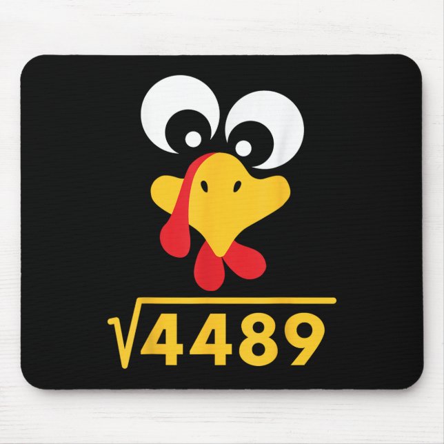 Alfombrilla De Ratón 67 Meme Square Root 4489 Turkey Thanksgiving Math  (Frente)