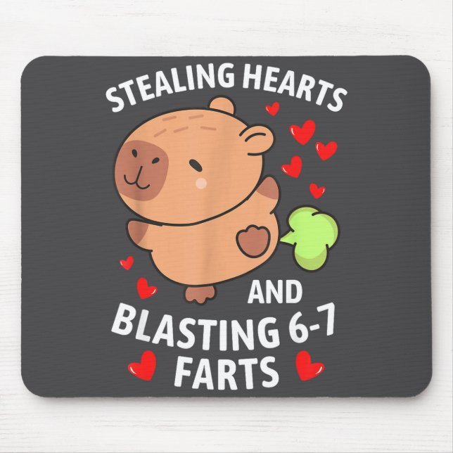 Alfombrilla De Ratón 67 Meme Stealing Hearts Valentine's Day Capybara K (Frente)