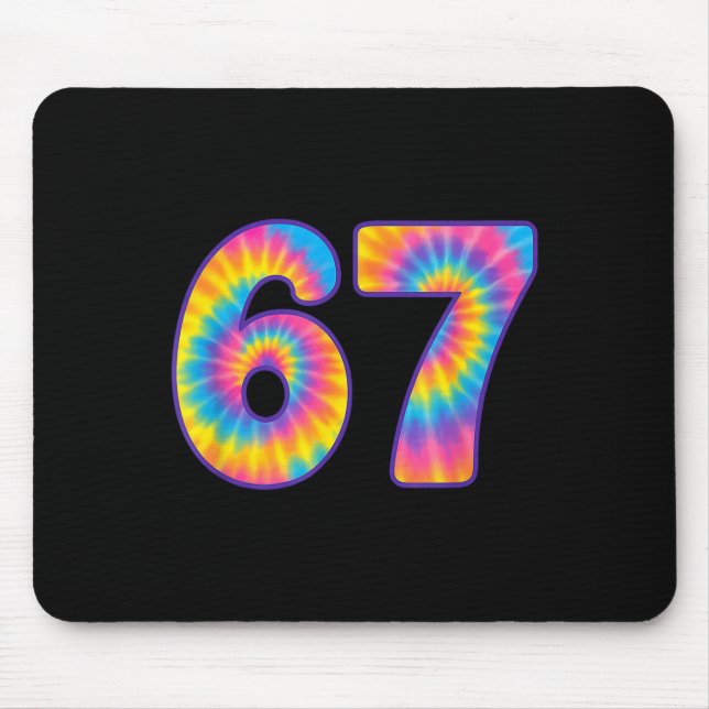 Alfombrilla De Ratón 67 Meme Tie Dye Retro Six Seven  (Frente)