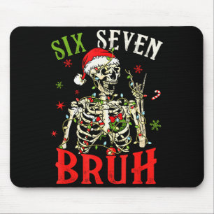 Alfombrilla De Ratón 67 Navidad Divertido Seis Siete Bruh Meme Esquelet