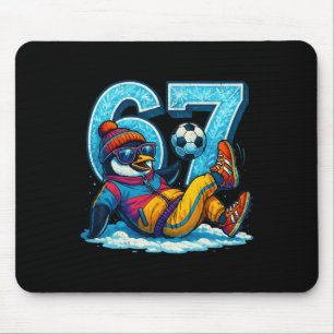 Alfombrilla De Ratón 67 Regalo de meme divertido de fútbol de pingüino 