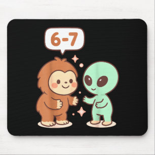 Alfombrilla De Ratón 67 Seis Siete Meme Divertido Bigfoot Alien Sasquat