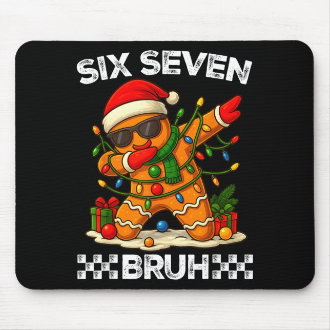 Alfombrilla De Ratón 67 Six Seven Bruh Funny Christmas Dabbing Gingerbr (Frente)