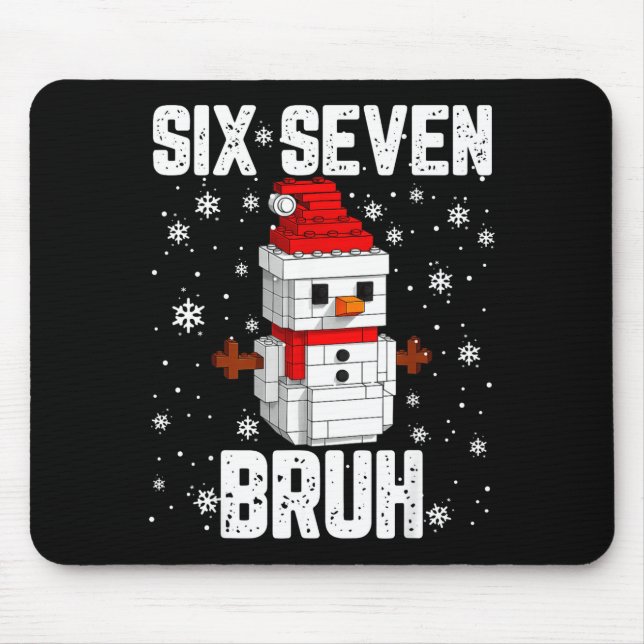 Alfombrilla De Ratón 67 Six Seven Bruh Snowman Building Blocks Christma (Frente)
