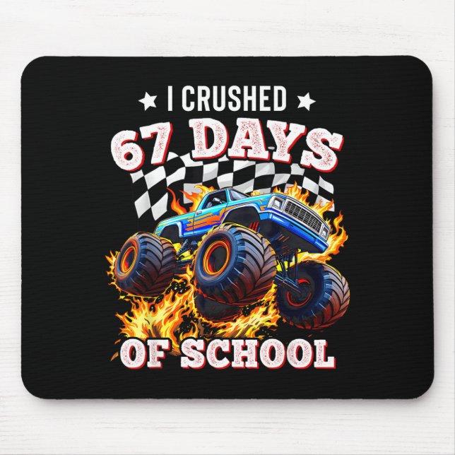 Alfombrilla De Ratón 67 Six Seven I Crush 67 Days Of School Monster Tru (Frente)