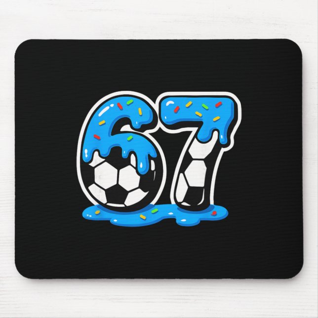 Alfombrilla De Ratón 67 Soccer Ice Cream Drip Brain Rot Meme  (Frente)