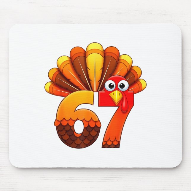 Alfombrilla De Ratón 67 Thanksgiving Funny Turkey Costume Six Seven Mem (Frente)