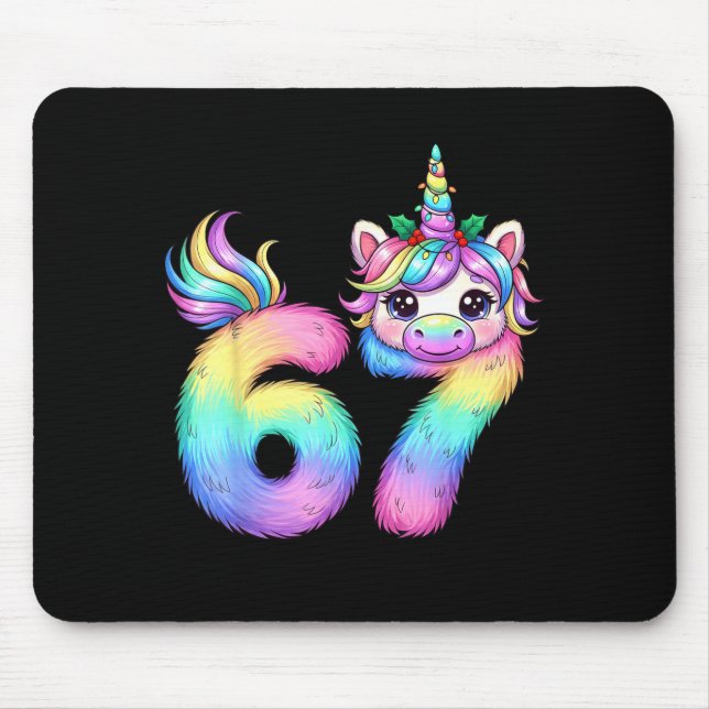 Alfombrilla De Ratón 67 Unicorn Meme Girls Pajamas Funny Christmas Wome (Frente)