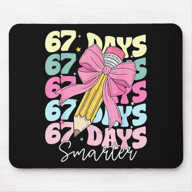 Alfombrilla De Ratón 67th Day Of School 67 Days Smarter Coquette Bow Te (Frente)