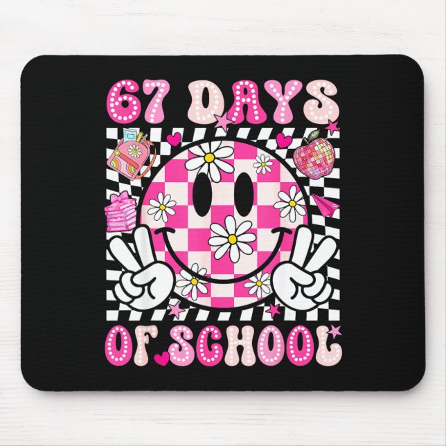 Alfombrilla De Ratón 67th Day Of School 67 Days Smarter Teacher Girl Wo (Frente)
