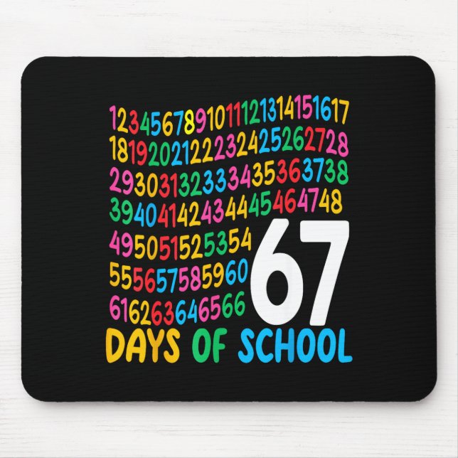 Alfombrilla De Ratón 67th Day Of School 67 Math Numbers Teacher Kids 67 (Frente)
