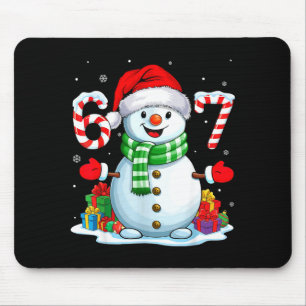 Alfombrilla De Ratón 6 7 Meme Navidad Divertido Muñeco de Nieve Seis Si