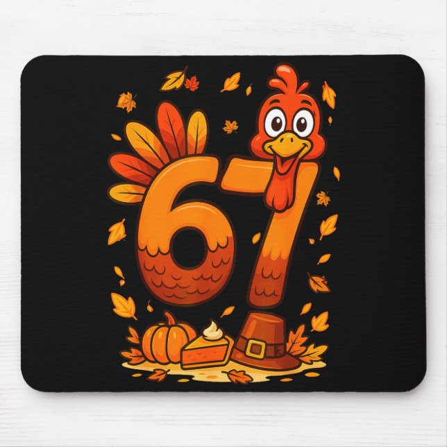 Alfombrilla De Ratón 6 7 Thanksgiving Funny Turkey Thanksgiving 67 Men  (Frente)