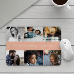 Alfombrilla De Ratón 6 collage de fotos personalizado familiar moderno<br><div class="desc">Cuenta tu historia familiar en seis imágenes personalizados con un bonito collage de fotos de keepsake con una almohadilla de ratón rosa para mantenerlos cerca durante tu tiempo de trabajo.        Fácil de personalizar con tus fotos y texto!</div>