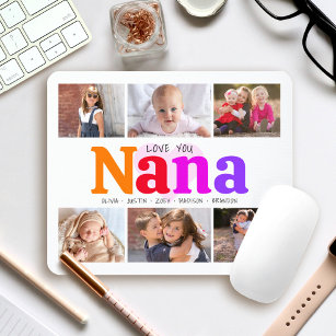 Alfombrilla De Ratón 6 Collage de fotos Te Ama Nana Multicolor Arcoiris