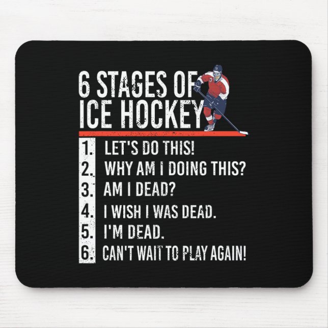Alfombrilla De Ratón 6 etapas de hockey y hockey sobre hielo (Frente)