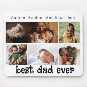 Alfombrilla De Ratón 6 Fotos mejor papá jamás Mouse Pad