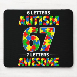 Alfombrilla De Ratón 6 letras autismo 7 letras increíble 67 autismo