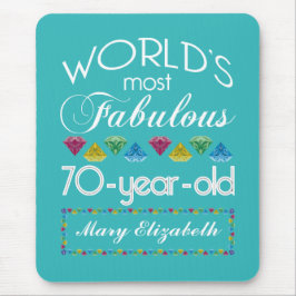 Alfombrilla De Ratón 70.o Cumpleaños la mayoría de las gemas coloridas