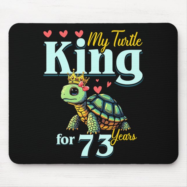 Alfombrilla De Ratón 73rd Wedding Anniversary Couples My Turtle King Fo (Frente)