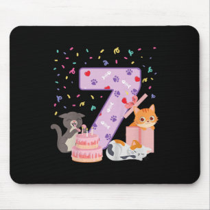 Alfombrilla De Ratón 7.ª Chica de Cumpleaños Ropa De Gato De 7 Años