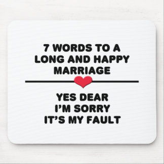 Alfombrilla De Ratón 7 palabras para un matrimonio largo y feliz