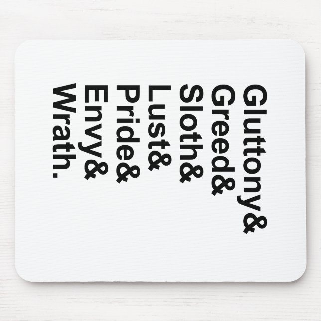 Alfombrilla De Ratón 7 pecados mortales - Enemigo de lujuria de orgullo (Frente)