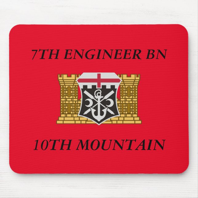 Alfombrilla De Ratón 7mo MONTAÑA MOUSEPAD del BATALLÓN del INGENIERO (Frente)