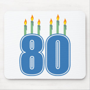 Alfombrilla De Ratón 80 velas del cumpleaños (azul/verde)