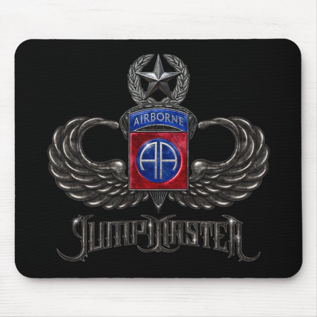 Alfombrilla De Ratón 82.º Jumpmaster Aéreo Black Mousepad (Frente)