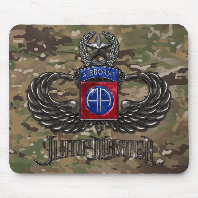 Alfombrilla De Ratón 82.º Jumpmaster Aerotransportado Camo Mousepad (Frente)