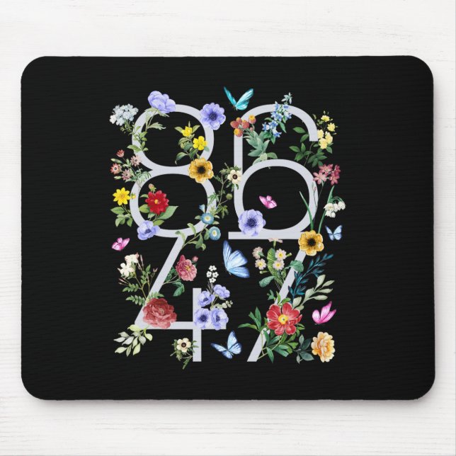 Alfombrilla De Ratón 8647 Sutil Anti Trump 86 47 Floral Boho Estilo 1 (Frente)