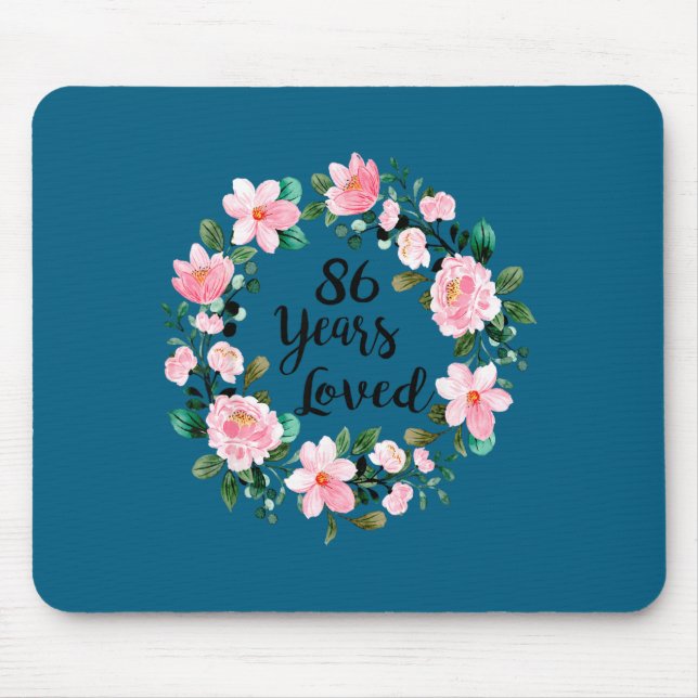 Alfombrilla De Ratón 86 Years Loved Men Women 86 Years Old Cool 86th Bi (Frente)