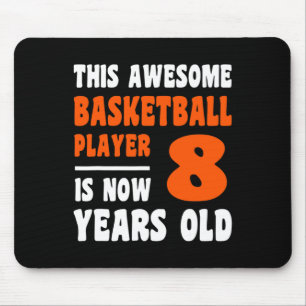 Alfombrilla De Ratón 8 años Feliz octavo cumpleaños básquetbol