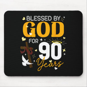 Alfombrilla De Ratón 90 Cumpleaños Bendecido Por Dios Por 90 Años De Ed