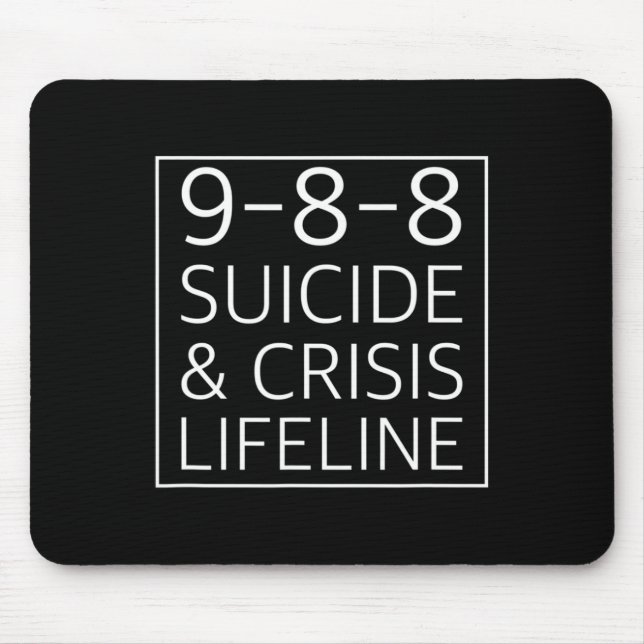 Alfombrilla De Ratón 988  - Suicide Awareness Crisis Lifeline 988   (Frente)