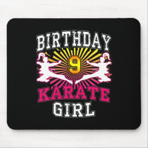 Alfombrilla De Ratón 9.ª Chica de cumpleaños - Karate 9 años