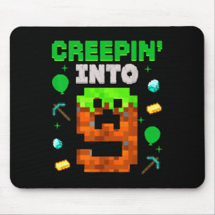 Alfombrilla De Ratón 9.º Jugador de Cumpleaños Pixel Creepin’ En 9 Vide